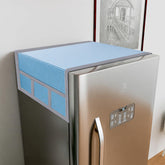 Kuber Industries Fridge Top Cover & Handle Cover Set | Fridge Top & Handle Cover Set | Refrigerator Cover & Handle Cover Combo Set | Barik Check Fridge & Handle Cover | Blue